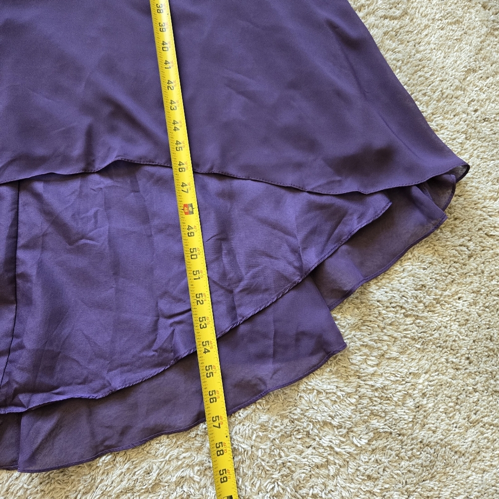 JJs House Braidsmaid Dress Womens 2 Plum High Low Maxi - Picture 10 of 12